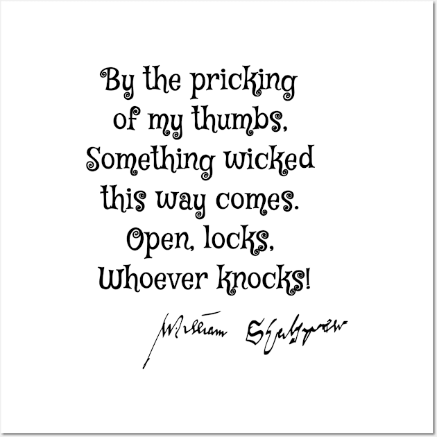 William Shakespeare "Something Wicked" Book Quote Wall Art by PaperMoonGifts